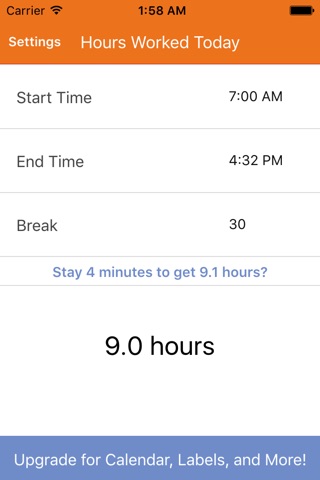 Hours Worked Today screenshot 3