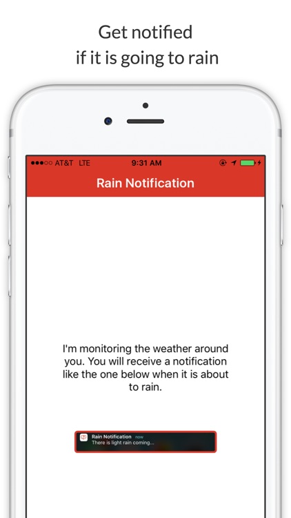 Rain Notification - Get notified when it is about to rain