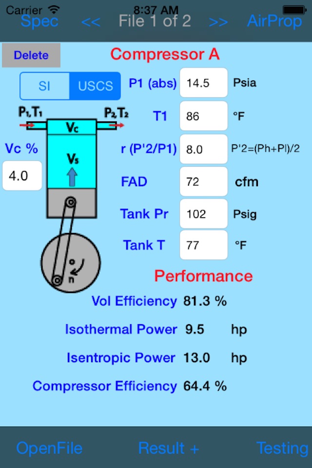 Compressor Capacity screenshot 2