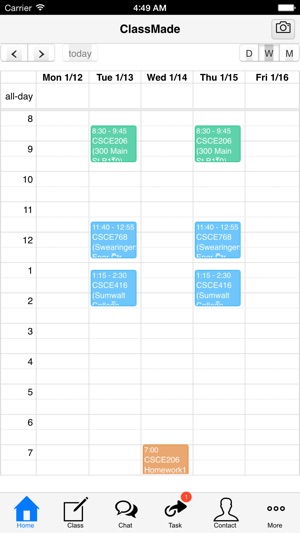 ClassMade, Student Class Timetable with 