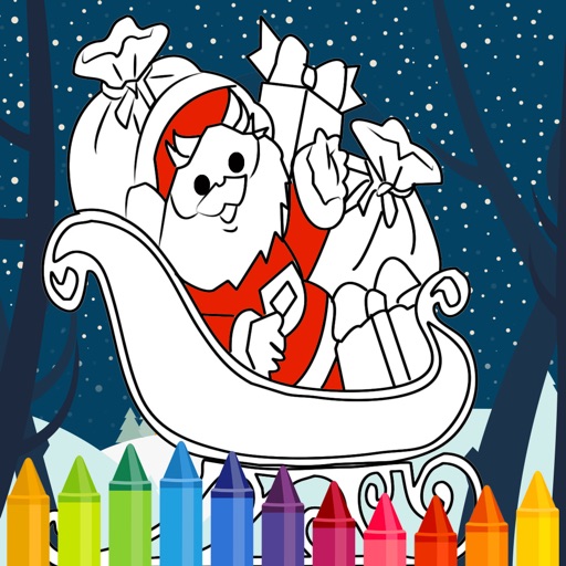 New Year Coloring Book Christmas Santa Claus Game Icon