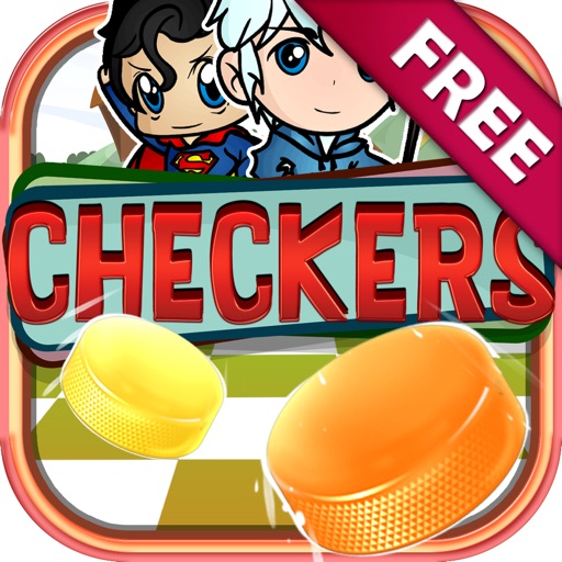 Checkers Board Puzzle Free - “ Chibi Character Game with Friends Edition ”