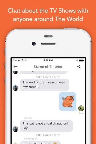 ChaTV: TV shows chats with your friends screenshot 2