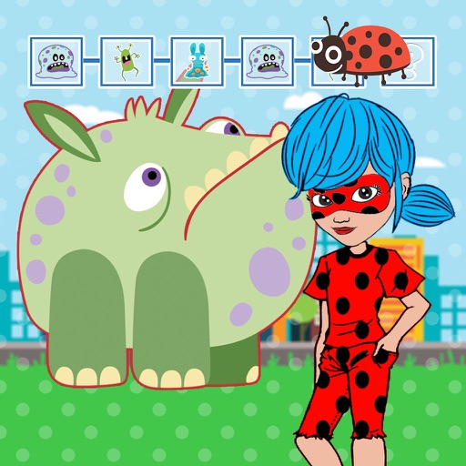 Pattern Puzzle Games For Hero Mask LadyBug And Cute Monster Icon