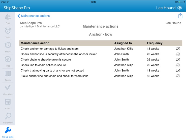 ShipShape Pro - Boat Maintenance App for iPad