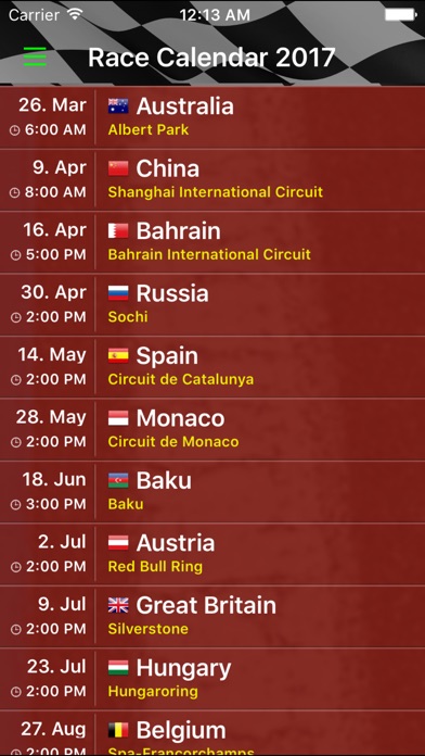 Race Calendar 2017 Screenshot 3