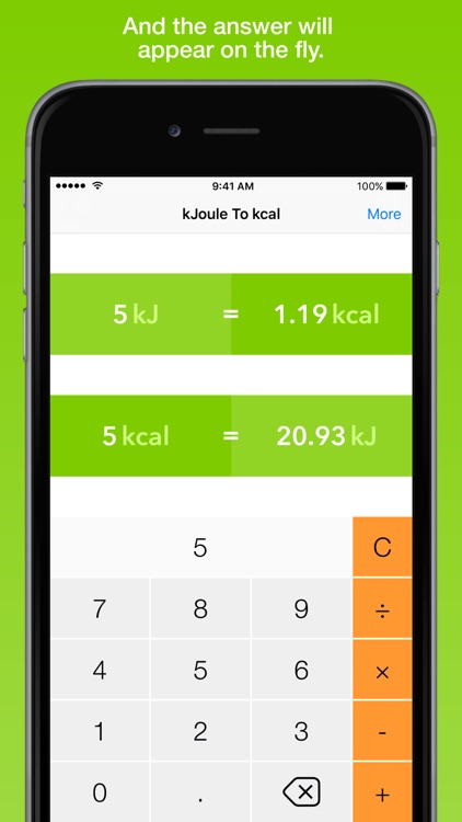 kJoule To kcal, the fastest energy converter