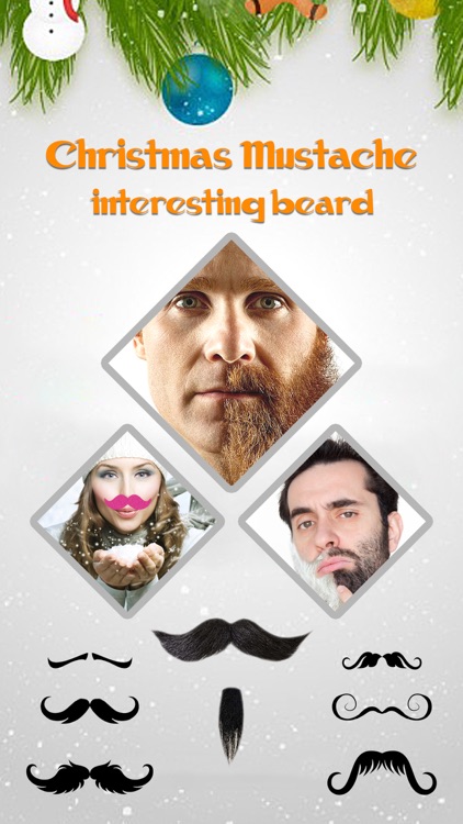 Christmas Moustache Booth - Sticker Photo Editor to Grow Santa Claus Beard over Yr Face