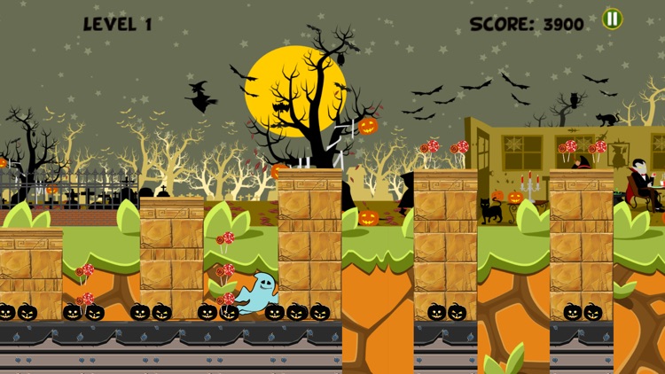 Ghost Rush - Ghosty the Sweet Ghost Who is Lost and Lost his Sweets on Halloween - Obstacle Running and Jumping Game