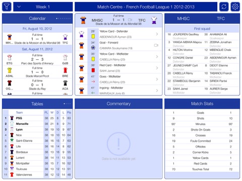 French Football League 1 2012-2013 - Match Centre screenshot 3