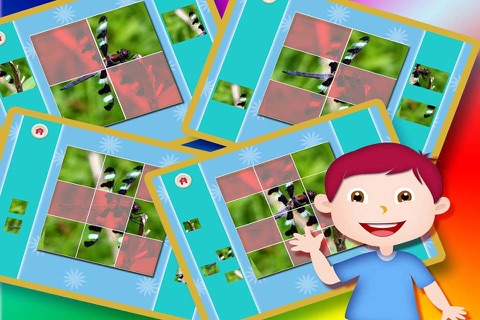 Скриншот из ABC Picture Jigsaw Puzzle - 宝宝拼昆虫世界大巴士免费游戏