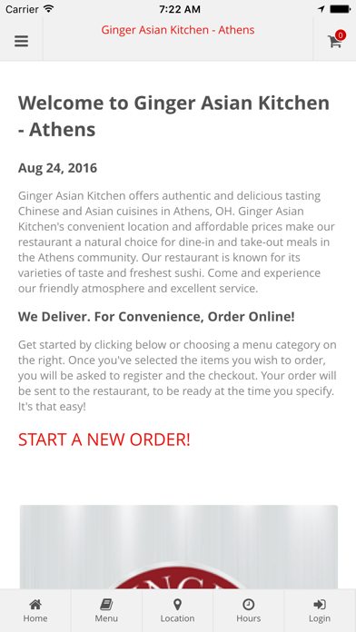 How to cancel & delete Ginger Asian Kitchen Athens Online Ordering from iphone & ipad 1