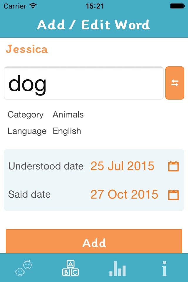 BabyWordTracker screenshot 2