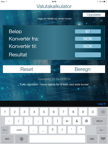 Скриншот из Valutakalkulator - Konverter valutakurser nå