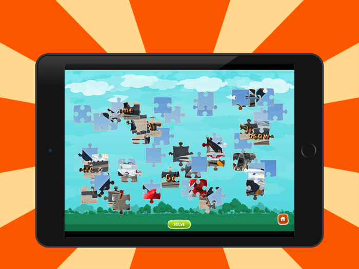 aircrafts jigsaw - Animated Jigsaw Puzzles for Kids with aircraft Cartoons