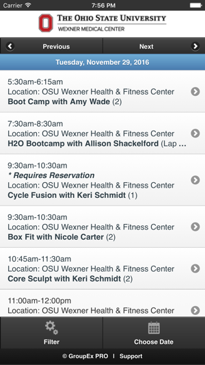 Ohio State Health and Fitness Group Ex