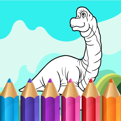 Coloring Book for Kids - Cute Dinosaurs Icon