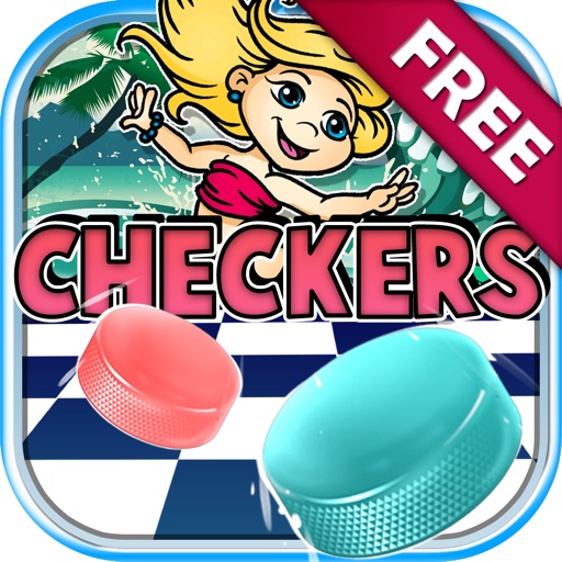 Checkers Board Puzzle Free - “ The Little Mermaid Games with Friends Edition ”