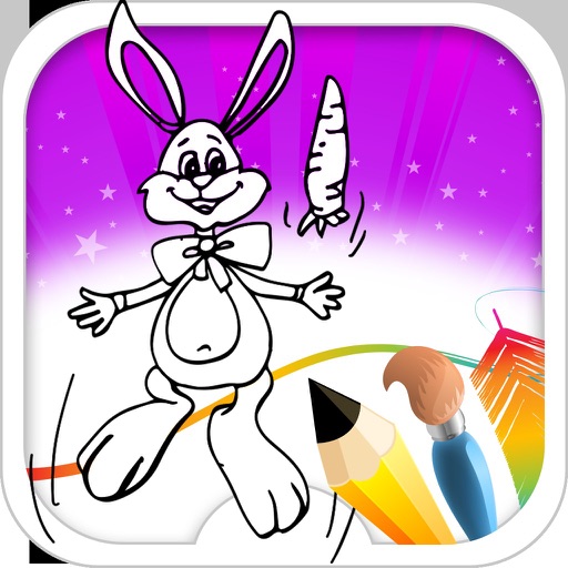 Coloring Book Rabbit Icon