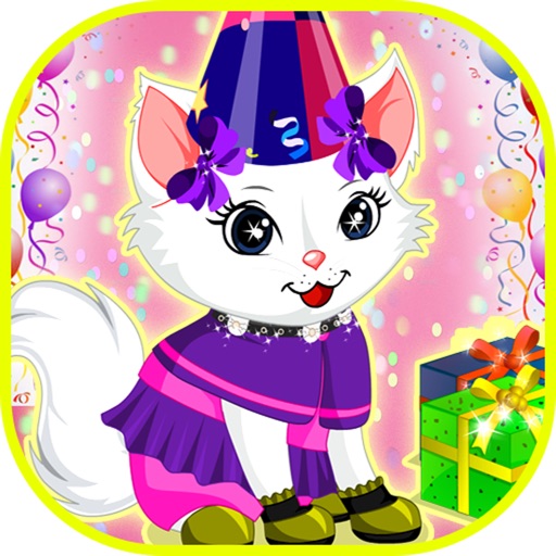 Cute Kitty Birthday Dress Up Icon