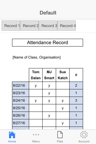 Attendance Log Book - náhled