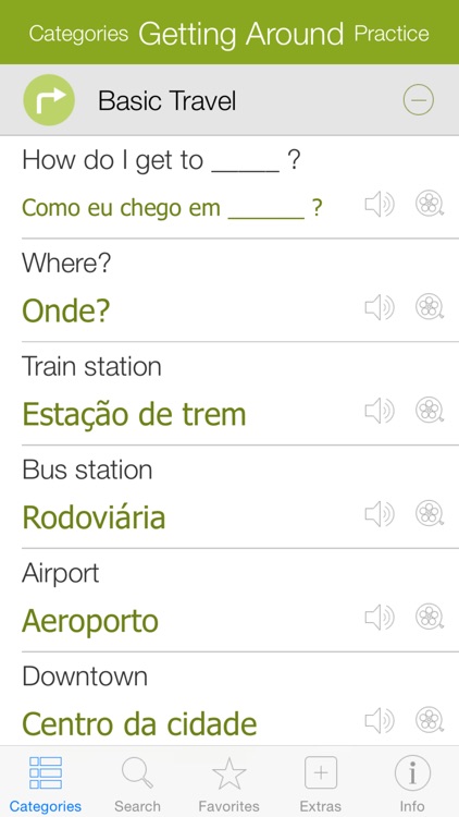 Portuguese Video Dictionary - Learn and Speak with Video Phrasebook