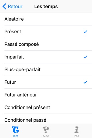 French/English Verb Tests - Train Yourself on French and English Verbs - Verb2Verbe screenshot 3