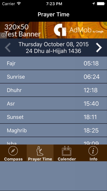 Qibla Compass & Prayer Time ( with Azan Notification) screenshot-3