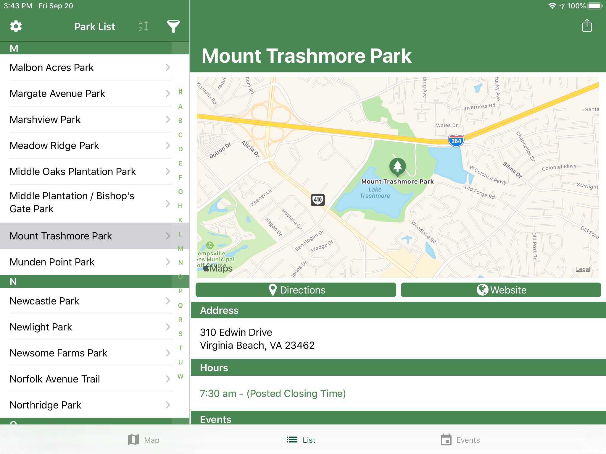 VB ParkFinder screenshot 2