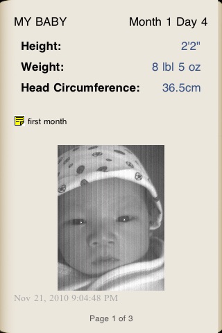 Baby Journal 2010 screenshot 3