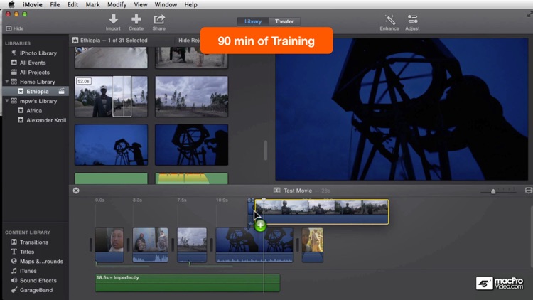 Course For iMovie - Trimming, Titles, Transitions & Trailers