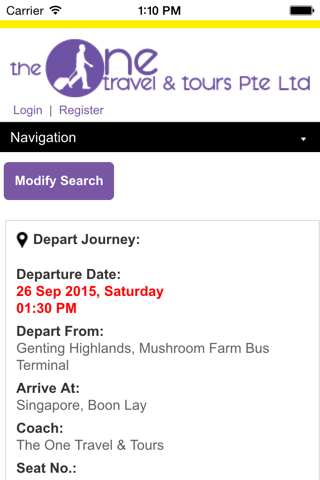 The One Travel Bus Ticket screenshot 4