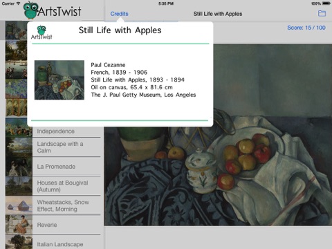 ArtsTwist Find It Getty screenshot 2