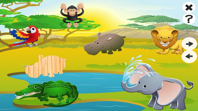 Animated Puzzle With Wild Animals – Search for the right Shadow