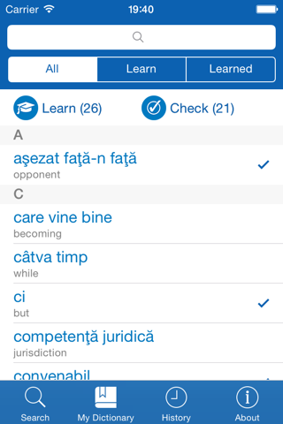 Romanian−English dictionary screenshot 3