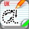 Learn to write the correct letters, numbers and words in the UK education approved plain and cursive fonts
