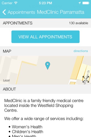 MedClinics screenshot 2