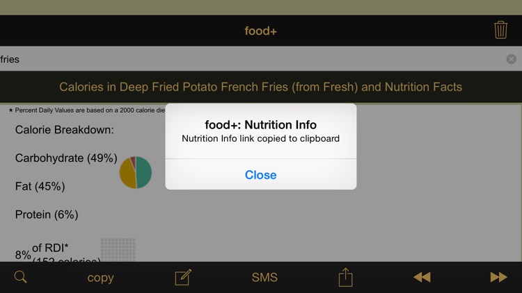 food+: Food & Calorie Information and Nutritional Content