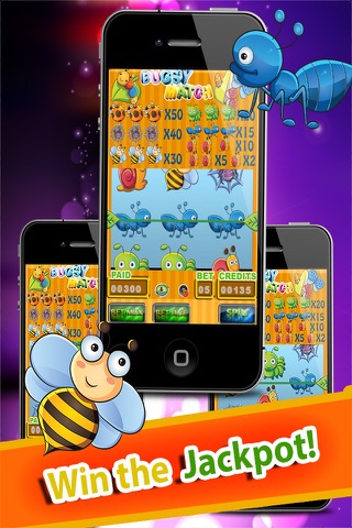 Bugsy Match Free - Hit the Jackpot Slots Machine! screenshot 2