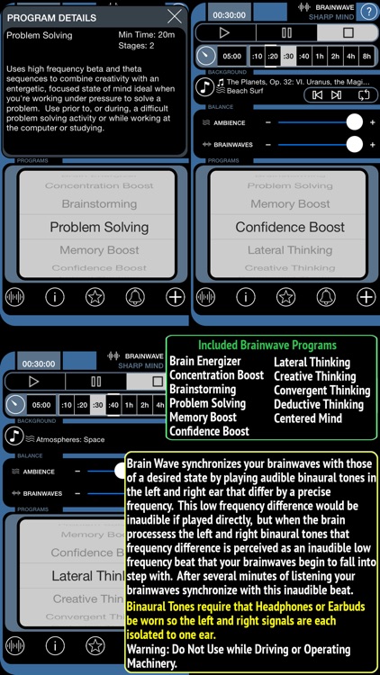 Brain Wave Sharp Mind ™ - 11 Binaural Brainwave Entrainment Programs for Mental Performance