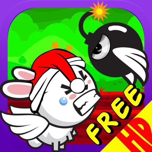 An Angry Rabbit Vs Flying Bombs Christmas Edition - HD Free Icon