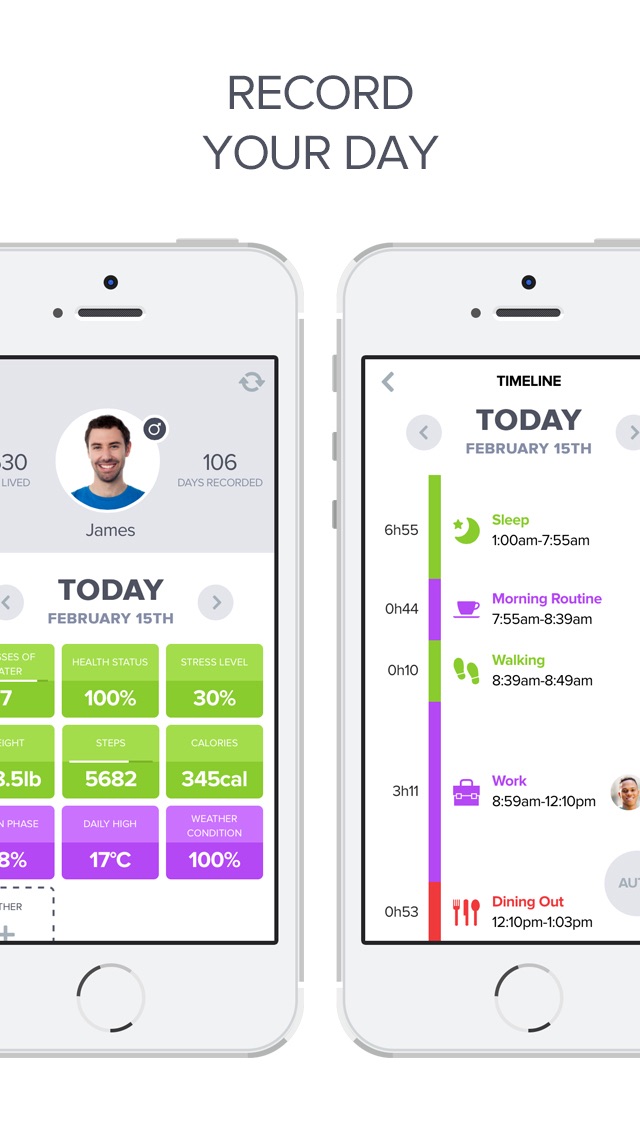 OptimizeMe - Lifelogging and Quantified Self Improvement App Screenshot 2