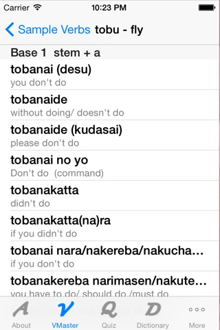 Japanese Verb Master screenshot 2