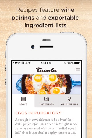 Tavola - Italian recipes, wine pairings and music screenshot 2