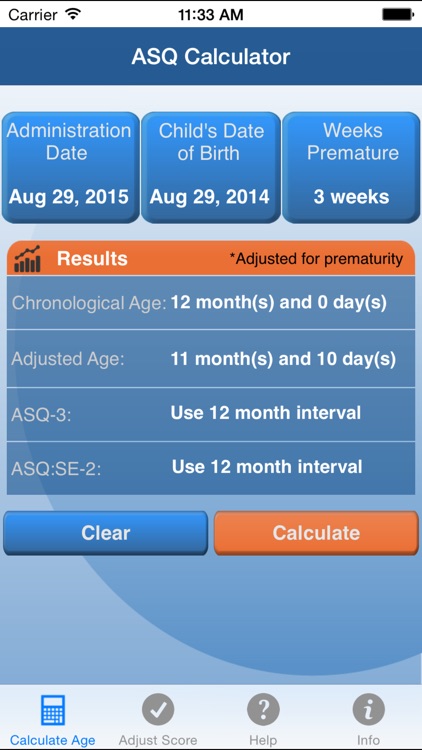 ASQ Age & Adjusted Score Calculator