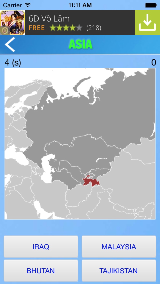 New Country Map Quiz 3.0 IOS -