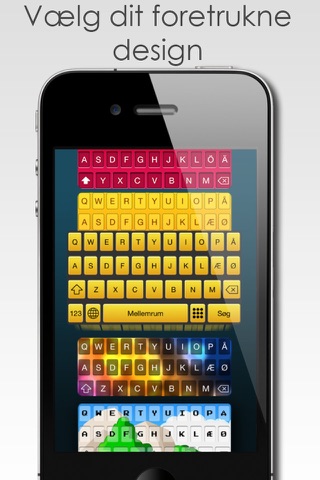 Dansk, farvet tastatur - Design temaer til dit tastatur screenshot 3