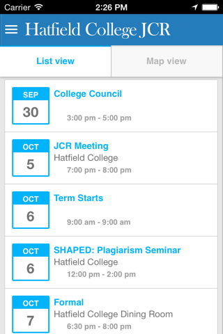 Hatfield College JCR screenshot 2