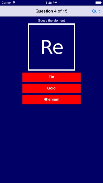 Atomic Element Quiz