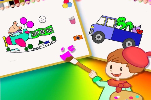 Colouring Book 23 - Making the car ship and plane colorful screenshot 2